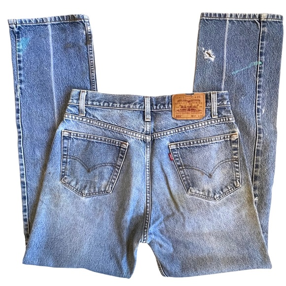 Levi’s 505 Vintage Retro Thrashed Y2K Straight Leg Denim Jeans 29 - Picture 9 of 16